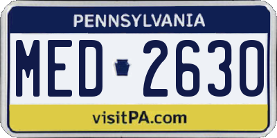 PA license plate MED2630