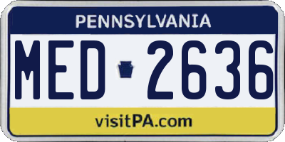 PA license plate MED2636