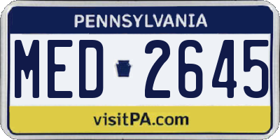 PA license plate MED2645