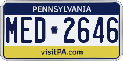 PA license plate MED2646