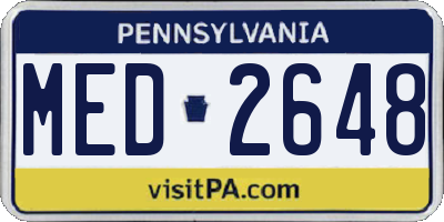 PA license plate MED2648
