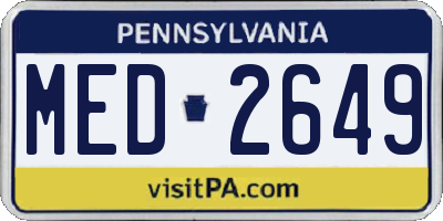 PA license plate MED2649