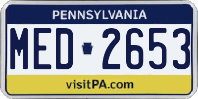 PA license plate MED2653