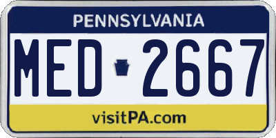 PA license plate MED2667