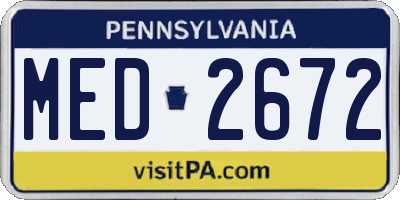 PA license plate MED2672