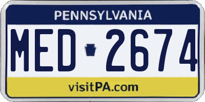 PA license plate MED2674