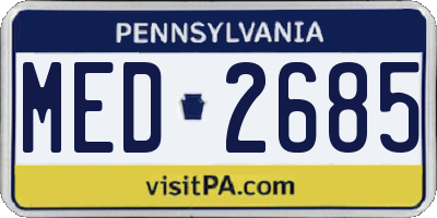 PA license plate MED2685