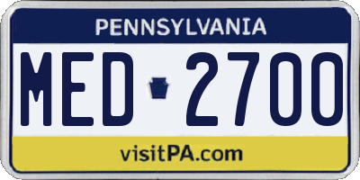 PA license plate MED2700