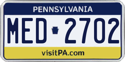 PA license plate MED2702