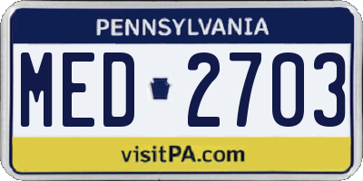 PA license plate MED2703