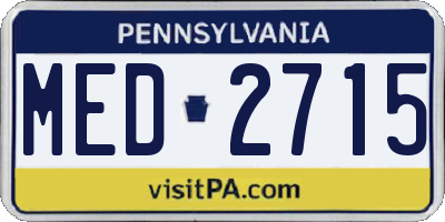 PA license plate MED2715