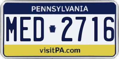 PA license plate MED2716