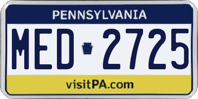 PA license plate MED2725