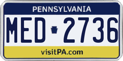 PA license plate MED2736