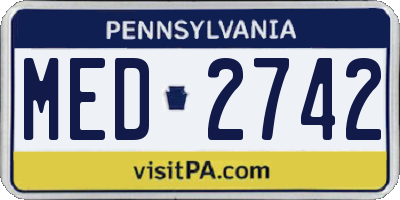 PA license plate MED2742