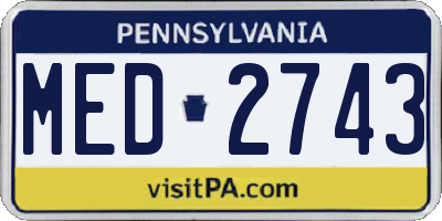 PA license plate MED2743
