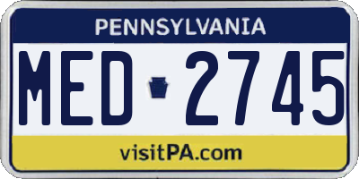 PA license plate MED2745