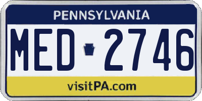 PA license plate MED2746