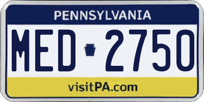 PA license plate MED2750
