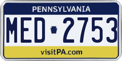 PA license plate MED2753