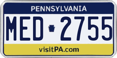 PA license plate MED2755