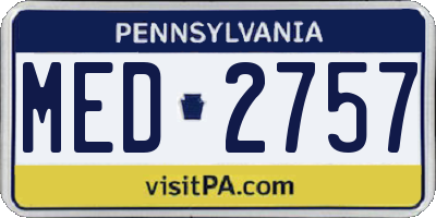 PA license plate MED2757