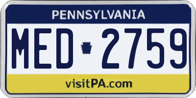 PA license plate MED2759