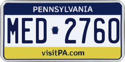 PA license plate MED2760