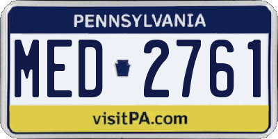 PA license plate MED2761