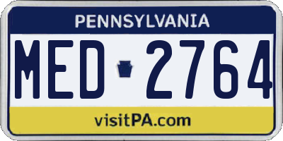PA license plate MED2764