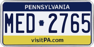PA license plate MED2765