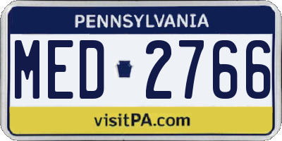 PA license plate MED2766