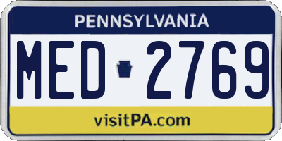 PA license plate MED2769