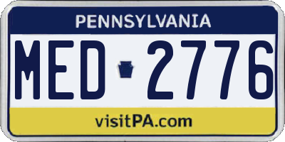 PA license plate MED2776