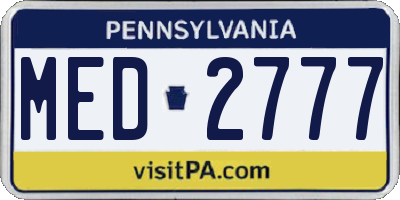 PA license plate MED2777