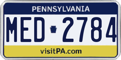 PA license plate MED2784