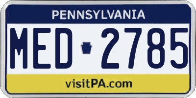 PA license plate MED2785