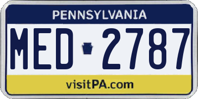 PA license plate MED2787