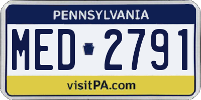 PA license plate MED2791