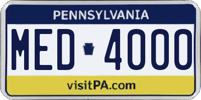 PA license plate MED4000