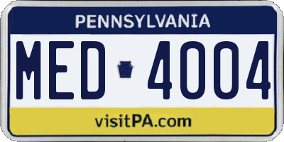 PA license plate MED4004