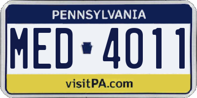 PA license plate MED4011