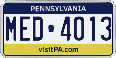 PA license plate MED4013