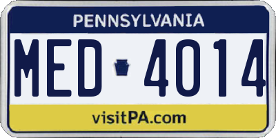 PA license plate MED4014