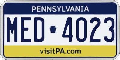 PA license plate MED4023