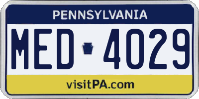 PA license plate MED4029