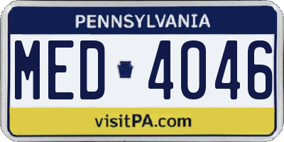 PA license plate MED4046