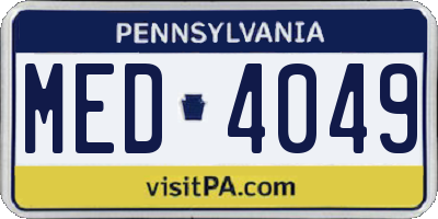 PA license plate MED4049
