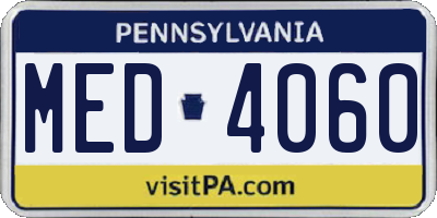 PA license plate MED4060