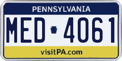 PA license plate MED4061